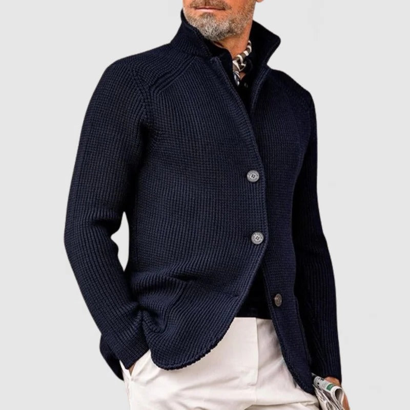 Cardigan Pour Homme Tricot Boutonné Devant En Couche Classique Pour Décontracté Et Habillé