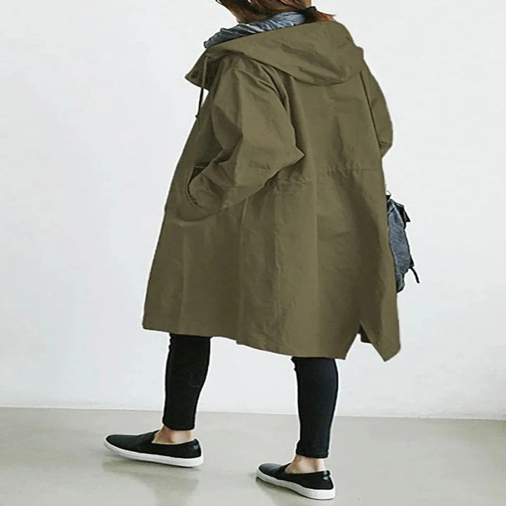 Manteau Long Imperméable À Capuche Pour Femme Pour Usage Extérieur Quotidien Et Temps Pluvieux