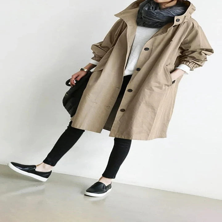 Manteau Long Imperméable À Capuche Pour Femme Pour Usage Extérieur Quotidien Et Temps Pluvieux