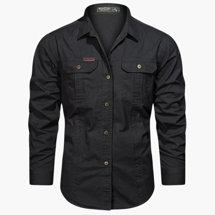 Chemise Cargo À Manches Longues Pour Homme Amawinc Avec Poches Frontales Khaki Polyvalente Pour Tous Les Jours