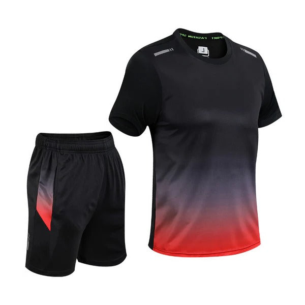 Amawinc Ensemble Activewear Dégradé Deux Pièces Homme Bleu au Noir Léger et Durable Pour Entraînements Courses Extérieur