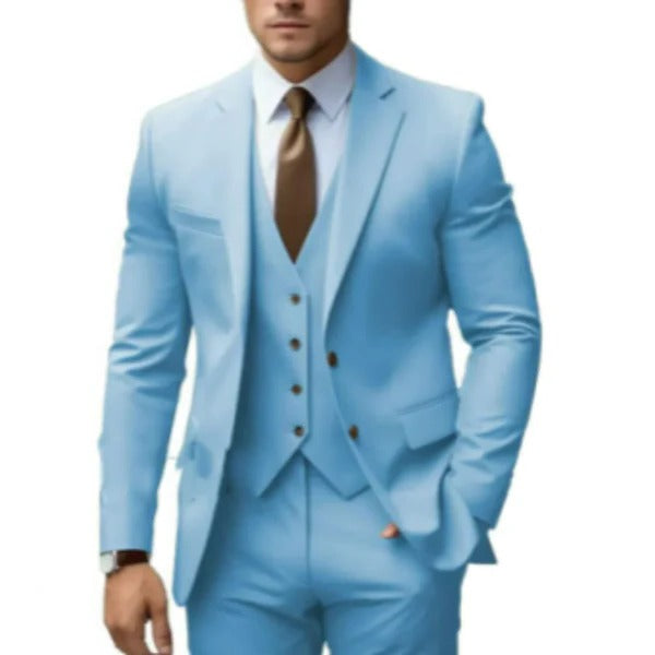 Amawinc Costume Homme Trois Pièces à Deux Boutons Veste Gilet Pantalon pour Mariages Réceptions et Affaires