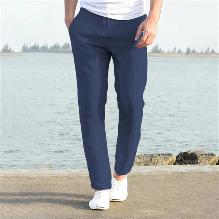 Pantalon Homme Léger Décontracté Pour Le Quotidien Confort Avec Tissu Respirant Et Coupe Droite