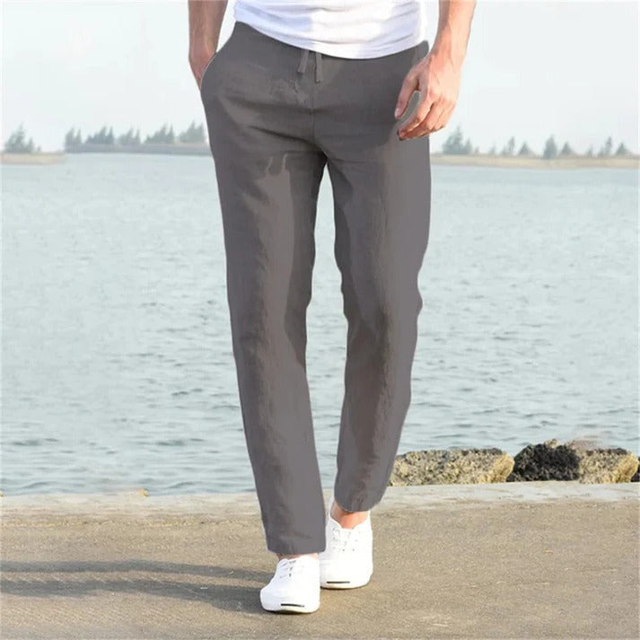 Pantalon Homme Léger Décontracté Pour Le Quotidien Confort Avec Tissu Respirant Et Coupe Droite
