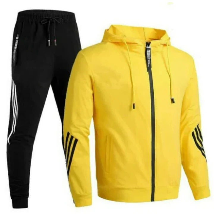 Ensemble Deux Pièces Pour Hommes Slim Fit Zip Hoodie Et Joggers Pour Entraînement Et Vie Quotidienne Amawinc