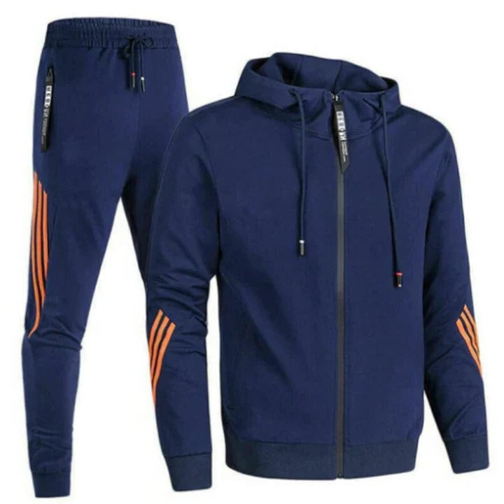 Ensemble Deux Pièces Pour Hommes Slim Fit Zip Hoodie Et Joggers Pour Entraînement Et Vie Quotidienne Amawinc