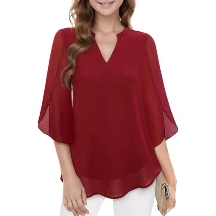 Blouse Femme Décontractée Élégante Pour Le Travail Ou Sorties Soirées Confortable Et Polyvalente