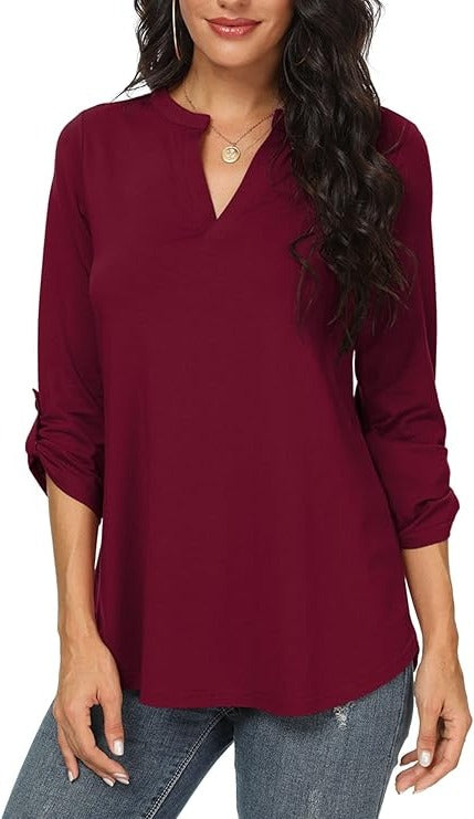 Blouse Femme Décontractée Élégante Pour Le Travail Ou Sorties Soirées Confortable Et Polyvalente