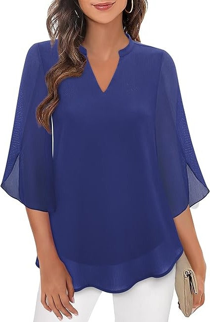Blouse Femme Décontractée Élégante Pour Le Travail Ou Sorties Soirées Confortable Et Polyvalente