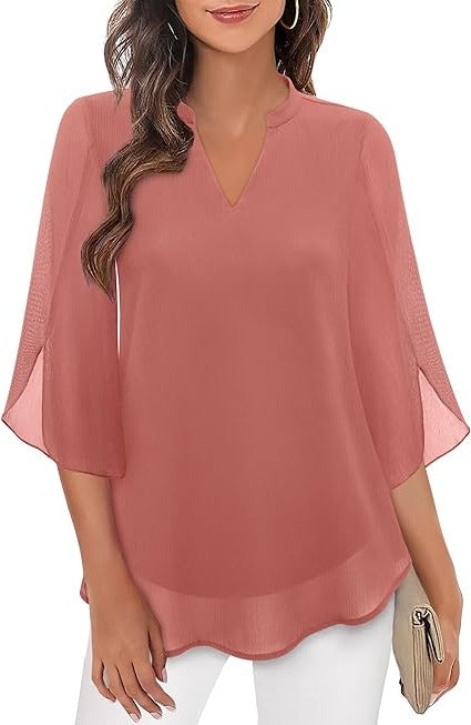 Blouse Femme Décontractée Élégante Pour Le Travail Ou Sorties Soirées Confortable Et Polyvalente