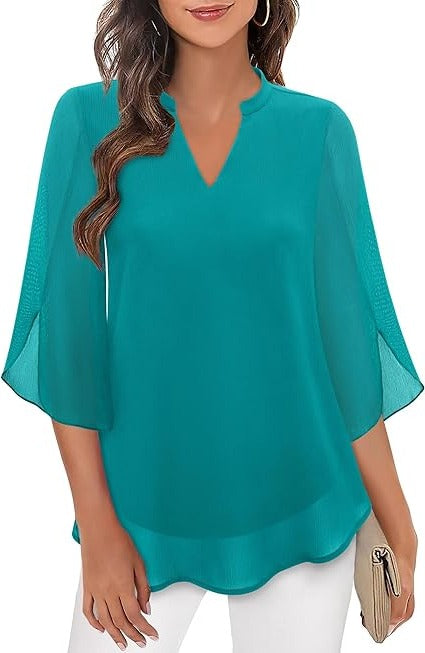 Blouse Femme Décontractée Élégante Pour Le Travail Ou Sorties Soirées Confortable Et Polyvalente