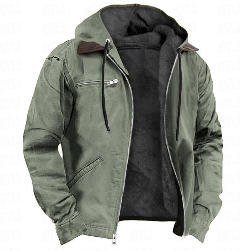 Manteau à Capuche Classique Pour Homme Amawinc Hiver Chaud et Confortable Pour Tous les Jours et Déplacements