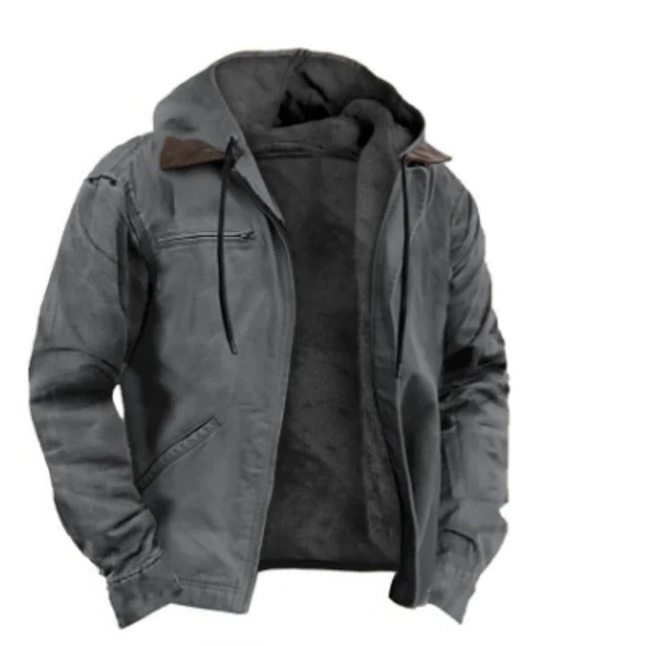 Manteau à Capuche Classique Pour Homme Amawinc Hiver Chaud et Confortable Pour Tous les Jours et Déplacements