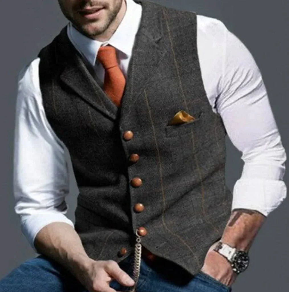 Amawinc Gilet De Costume Slim Classique Homme À Six Boutons Pour Tenue Formelle Et Décontractée