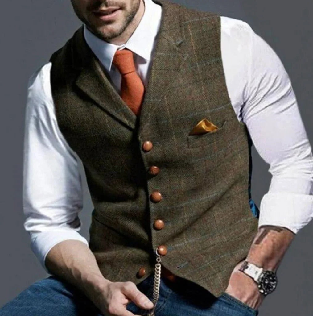 Amawinc Gilet De Costume Slim Classique Homme À Six Boutons Pour Tenue Formelle Et Décontractée