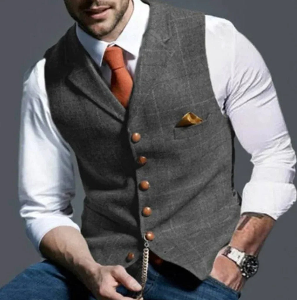 Amawinc Gilet De Costume Slim Classique Homme À Six Boutons Pour Tenue Formelle Et Décontractée