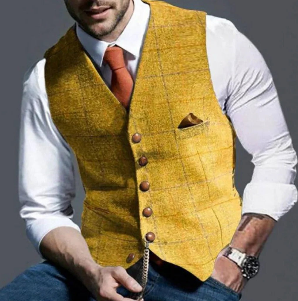 Amawinc Gilet De Costume Slim Classique Homme À Six Boutons Pour Tenue Formelle Et Décontractée