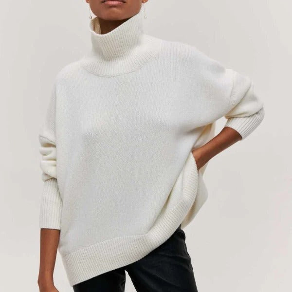 Pull Col Roulé Décontracté Pour Femmes En Maille Douce Et Confortable Polyvalent Avec Jeans Ou Jupes