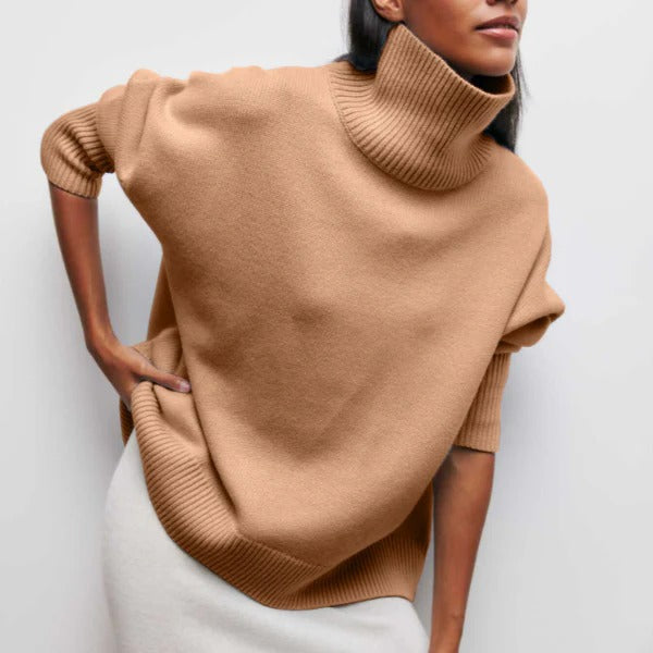 Pull Col Roulé Décontracté Pour Femmes En Maille Douce Et Confortable Polyvalent Avec Jeans Ou Jupes