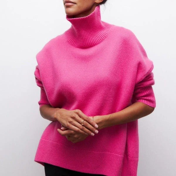 Pull Col Roulé Décontracté Pour Femmes En Maille Douce Et Confortable Polyvalent Avec Jeans Ou Jupes