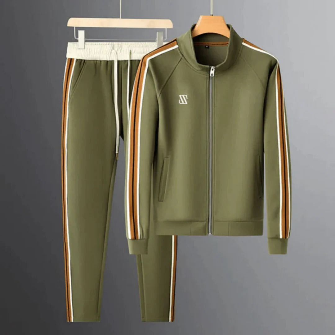 Survêtement Deux Pièces Zippé Pour Homme Veste Jogging Slim Fit Tenue Sportive Confort
