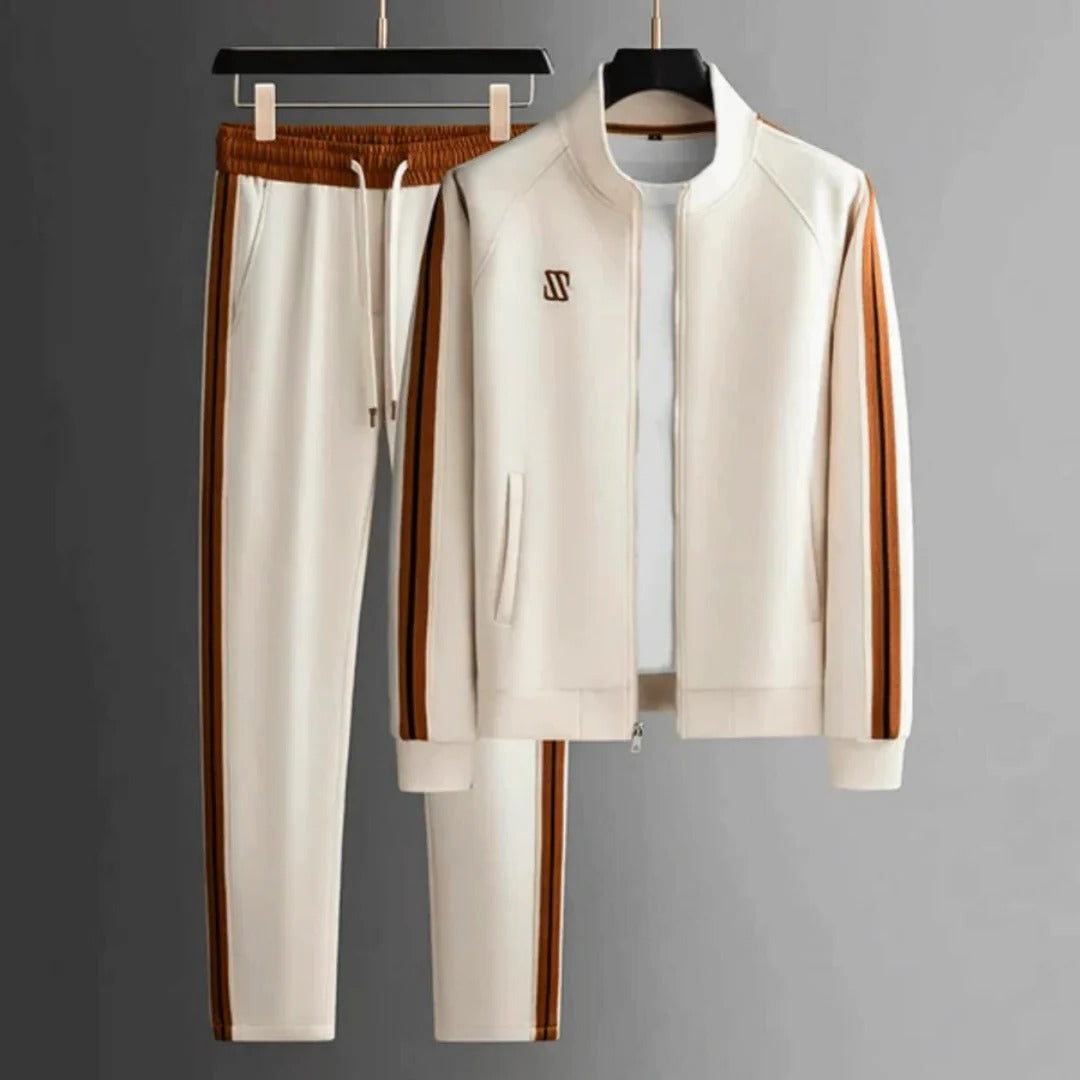 Survêtement Deux Pièces Zippé Pour Homme Veste Jogging Slim Fit Tenue Sportive Confort