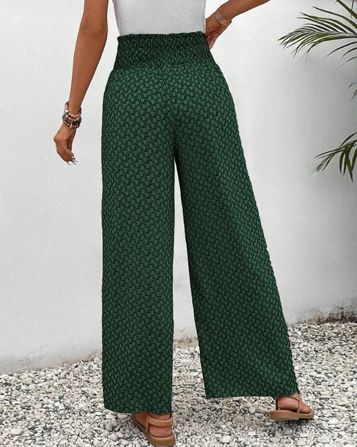 Pantalon Femme Taille Haute Été Avec Imprimé Géométrique Moderne Et Confortable Pour Tenues Élégantes