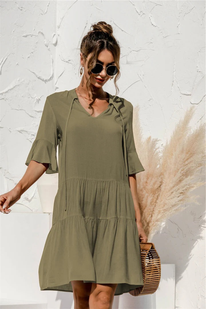 Robe D'Été Femme À Taille Basse Amawinc Confort Décontractée Semiformal Pour Sorties