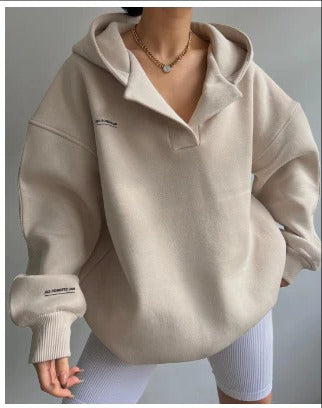 Sweat À Capuche Décontracté Pour Femme Avec Doublure Douce Et Coupe Relaxée Pour L Hiver Et Facile À Superposer