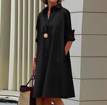 Robe Polo Pour Femme Décontractée Élégante Col Polo Manches Courtes Amawinc Confortable