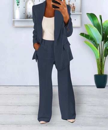 Costume Deux Pièces Élégant Pour Femmes Veste Et Pantalon Confortables Pour Réunions Professionnelles