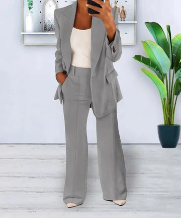 Costume Deux Pièces Élégant Pour Femmes Veste Et Pantalon Confortables Pour Réunions Professionnelles