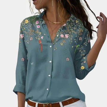 Blouse Florale Pour Femmes Amawinc Élégance Raffinée Et Confort Quotidien Pour Bureau Et Dîners Élégants
