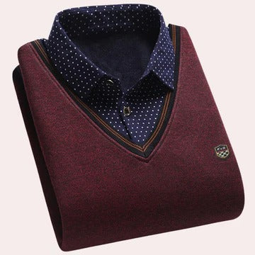Pull En Maille À Col Chemise Pour Homme Collection Amawinc Smart Casual Pour Port Quotidien