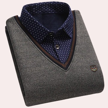 Pull En Maille À Col Chemise Pour Homme Collection Amawinc Smart Casual Pour Port Quotidien