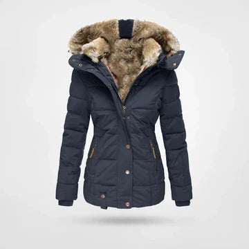 Manteau Hiver Capuche Pour Femme Imperméable Avec Doublure Chaude Et Isolation Protégeant Contre Le Vent