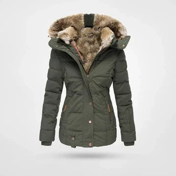 Manteau Hiver Capuche Pour Femme Imperméable Avec Doublure Chaude Et Isolation Protégeant Contre Le Vent