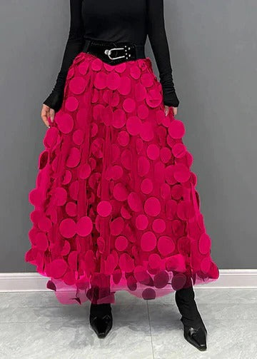 Jupe Patchwork Tulle À Pois Pour Femme Élégante Pour Toutes Occasions Avec Volants