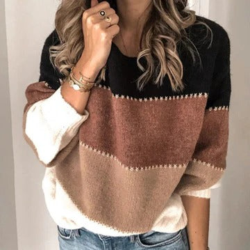 Pull À Rayures Pour Femme Amawinc Confortable Et Polyvalent Pour Jour Et Soir Décontracté