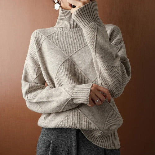 Haut Col Roulé Manches Longues Pour Look Décontracté Ou Travail Confortable Et Facile À Porter
