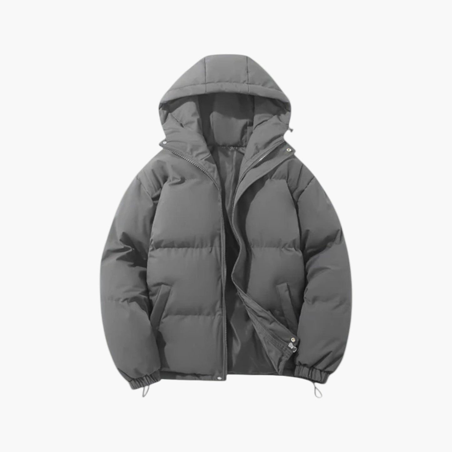Veste Matelassée Homme À Capuche Zip Beige Amawinc Chaude Et Légère Pour L'Hiver