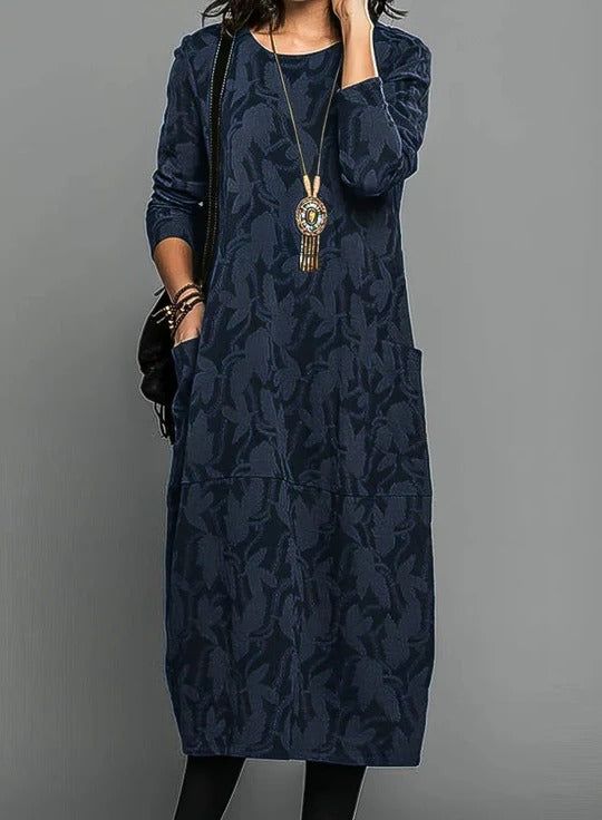 Robe D'Hiver Pour Femmes Avec Col Rond Chic Et Polyvalente Parfaite Pour Tenues Quotidiennes En Hiver