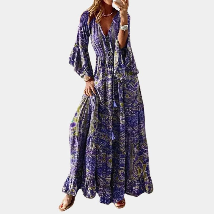 Robe Longue Femme Bohème Confortable Idéale Tous Jours Occasions Décontractées Semi Formelles