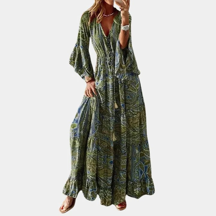 Robe Longue Femme Bohème Confortable Idéale Tous Jours Occasions Décontractées Semi Formelles