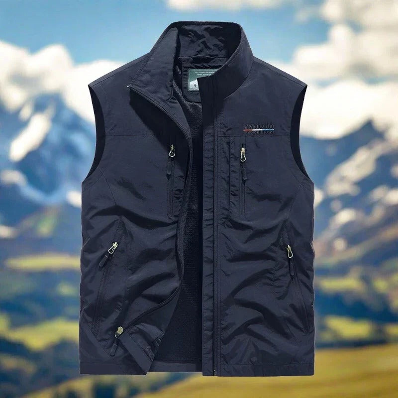 Amawinc Gilet Sans Manches Homme Léger Coupe Vent Avec Poches Multiples Pour Randonnée Et Usage Quotidien
