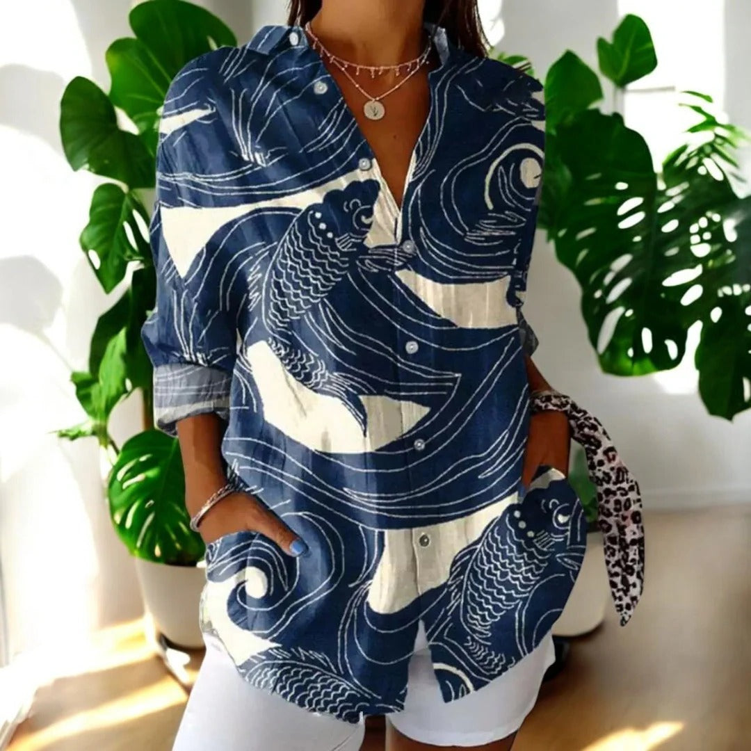 Blouse Vintage Intemporelle Élégante Avec Coupe Confortable Polyvalente Pour Journée Décontractée Semi Formelles
