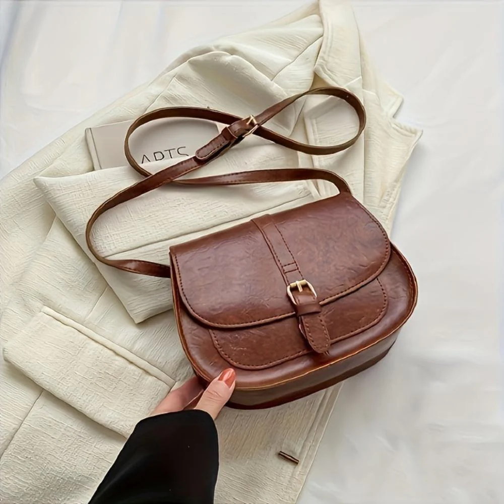 Amawinc Michele Sac Bandoulière En Cuir Végan Avec Bretelle Réglable et Fermeture À Boucle