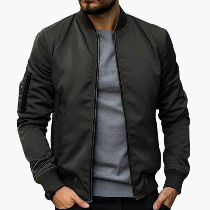 Veste Bomber Homme Slim Moderne Avec Doublure Intérieure Pour Les Saisons De Transition
