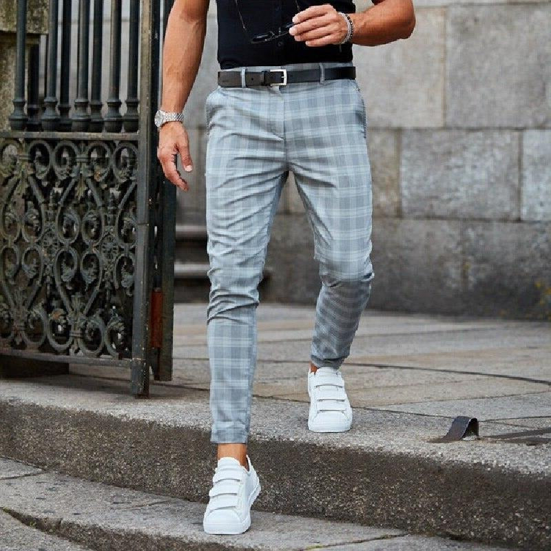 Pantalon Homme À Carreaux Amawinc Moderne Confortable Pour Tenue Décontractée Et Semi Formel