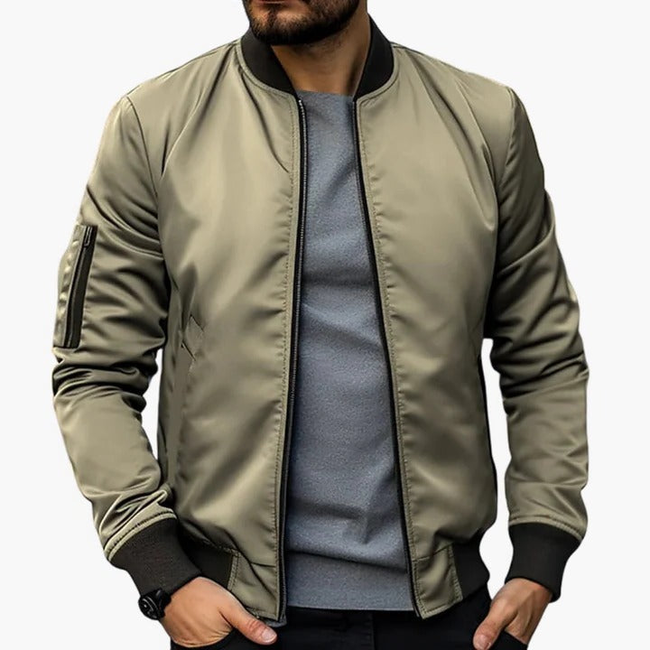 Veste Bomber Homme Slim Moderne Avec Doublure Intérieure Pour Les Saisons De Transition